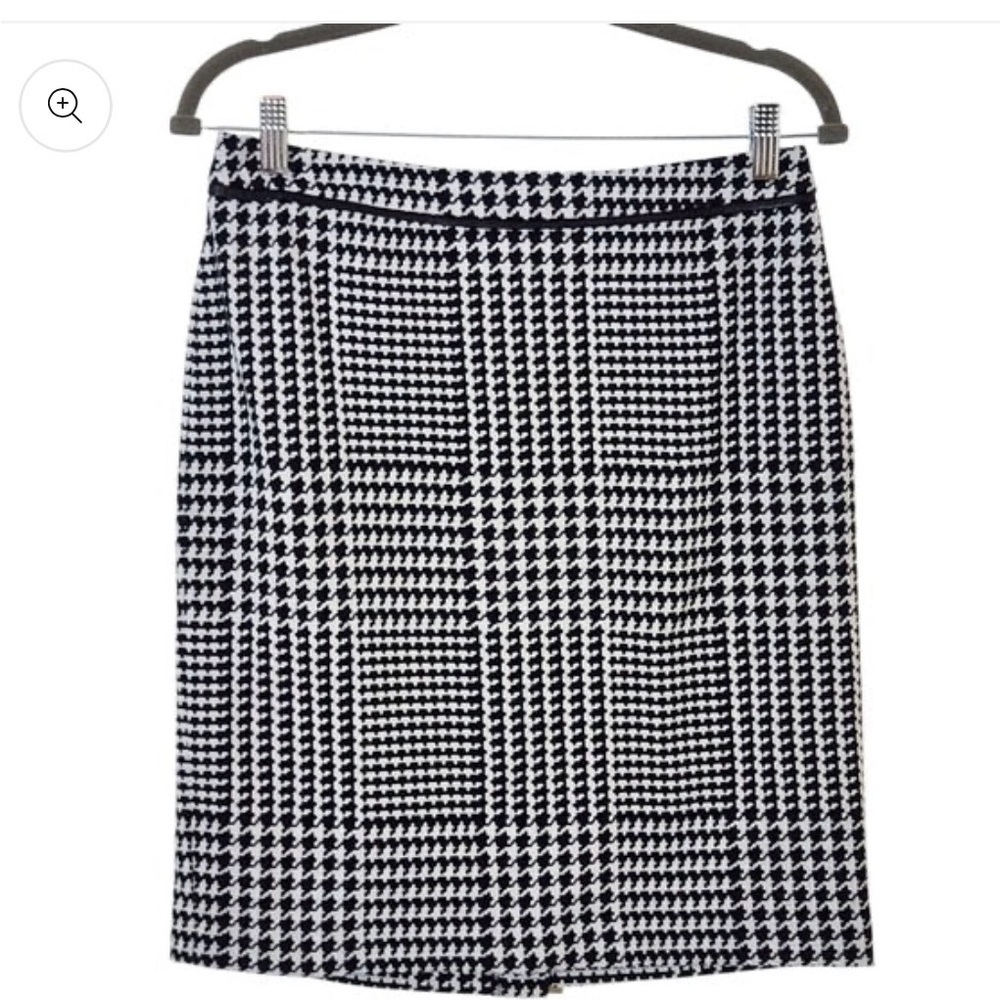 Talbots Classic Black and White Houndstooth Pencil Skirt NWT size 10